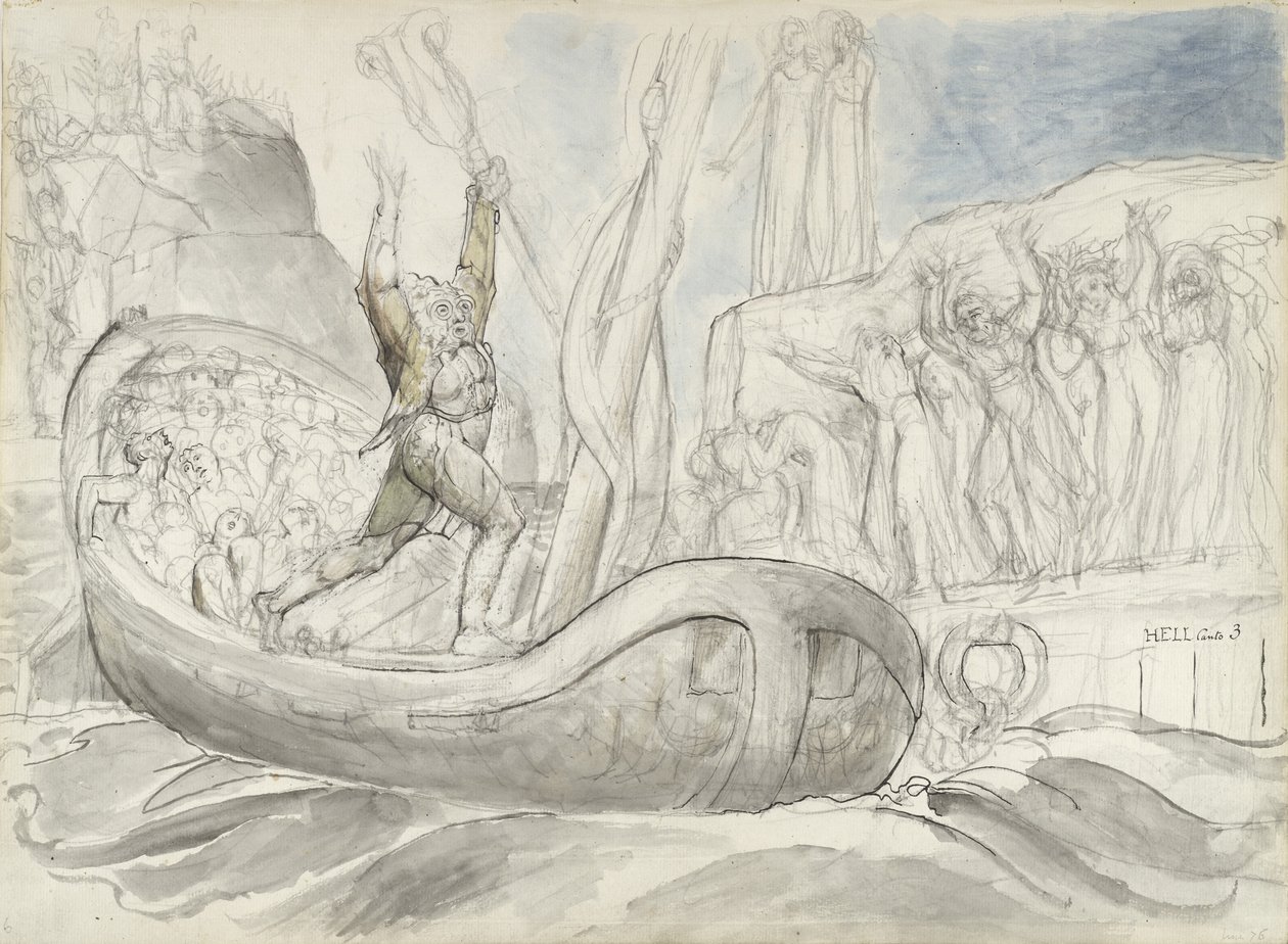 ilustracja do Boskiej komedii Dantego Alighieri, 1824-27 (pióro i tusz z wc, ołówek i kreda na papierze) autorstwa William Blake