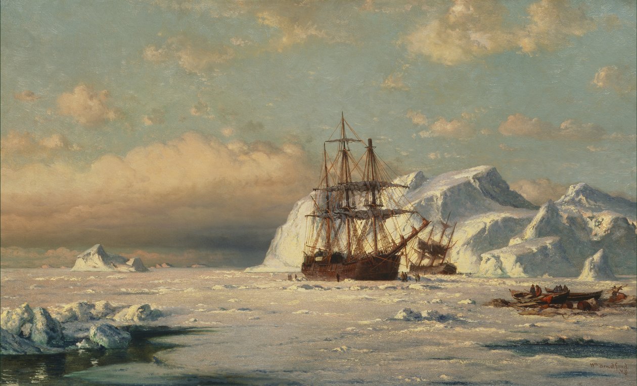 Złapany w kry lodowej (Melville Bay Greenland Coast), po 1870 r autorstwa William Bradford