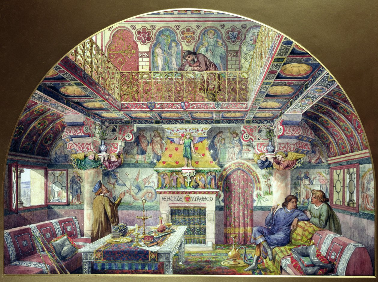 Projekt dekoracji letniej palarni w zamku Cardiff, 1870 autorstwa William Burges