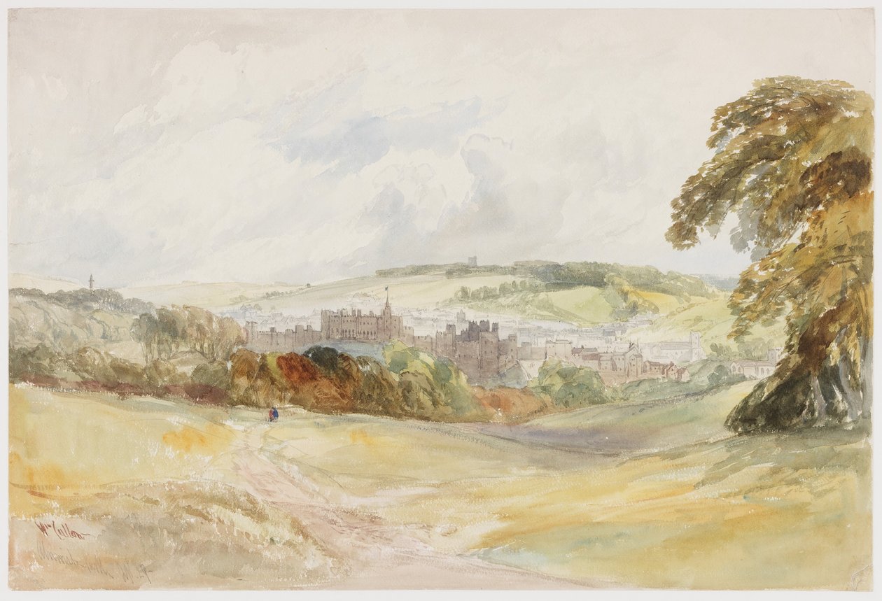 Zamek Alnwick (ołówek i akwarela na papierze (na papierze)) autorstwa William Callow