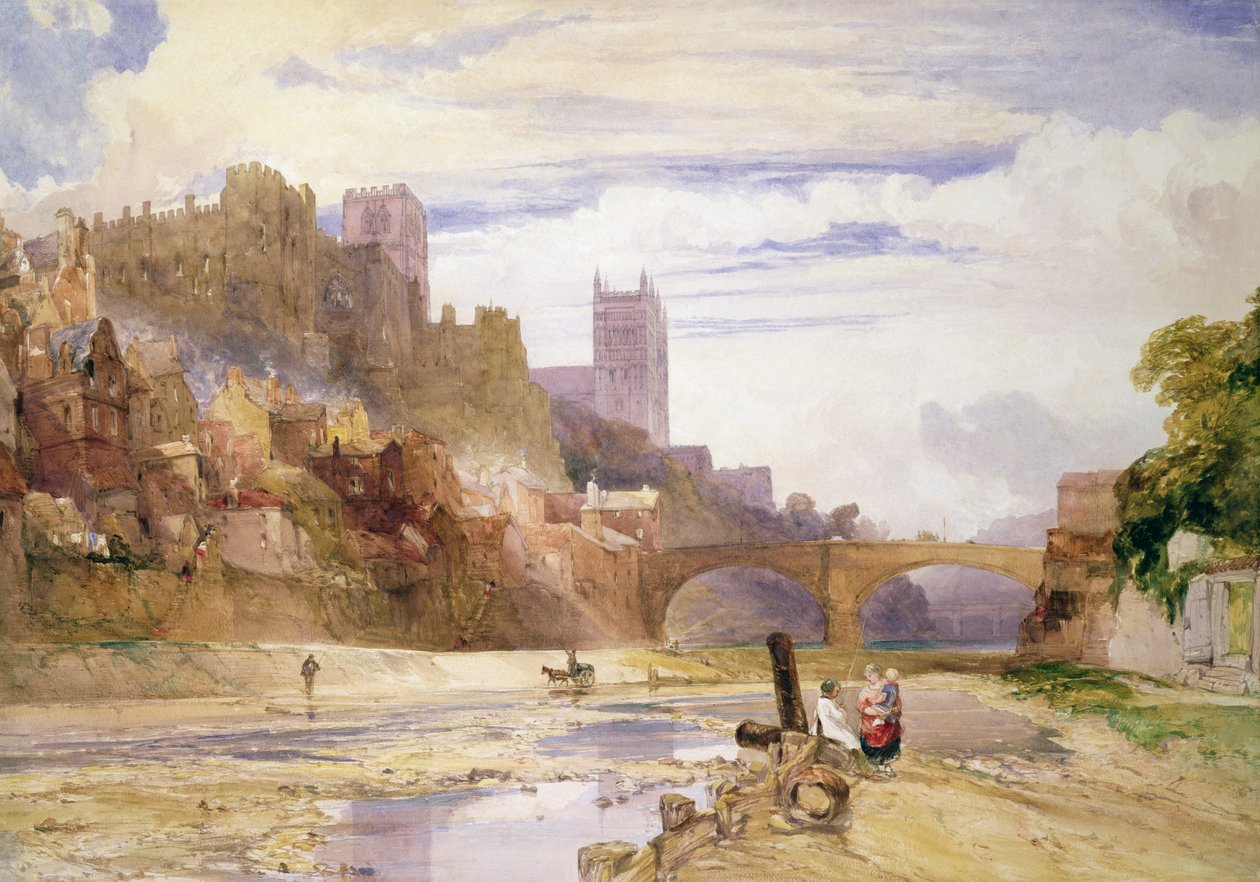 Durham z rzeki autorstwa William Callow