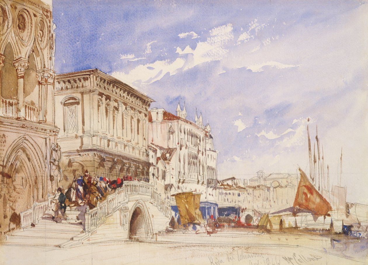 Riva degli Schiavoni, Wenecja, 1846 autorstwa William Callow