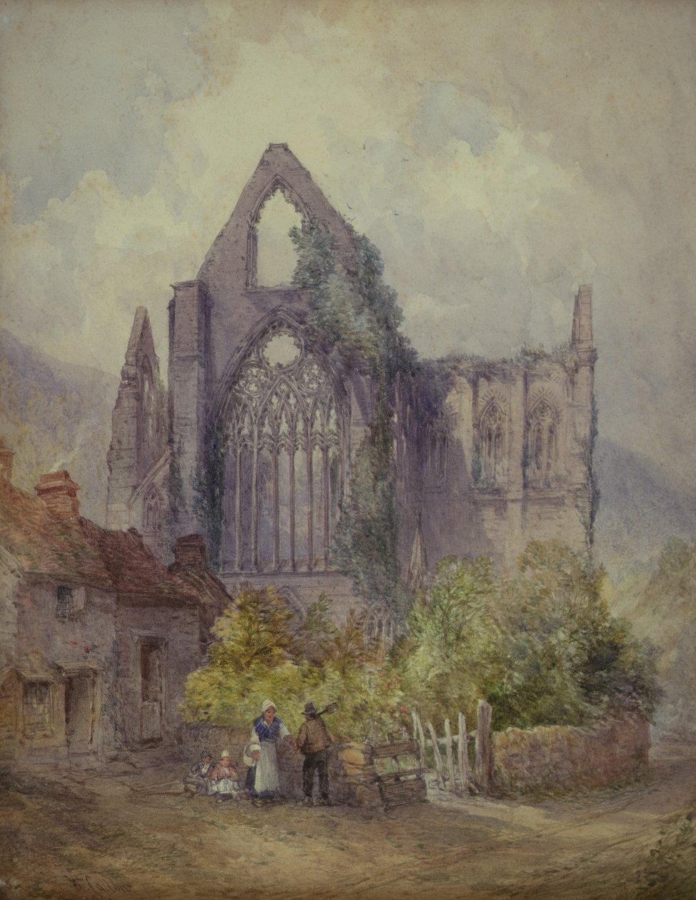 Opactwo Tintern, 1901 (wc na papierze) autorstwa William Callow