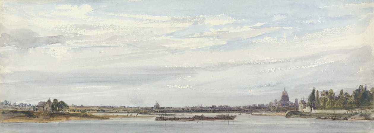 Widok na Paryż z Charenton (wc na papierze) autorstwa William Callow