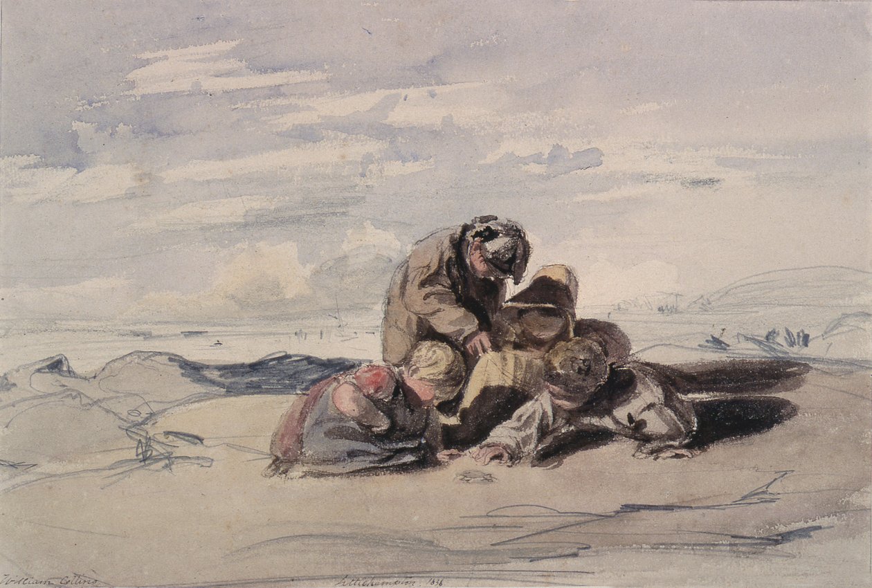 Littlehampton: Studium nad morzem z dziećmi bawiącymi się na piaskach autorstwa William Collins