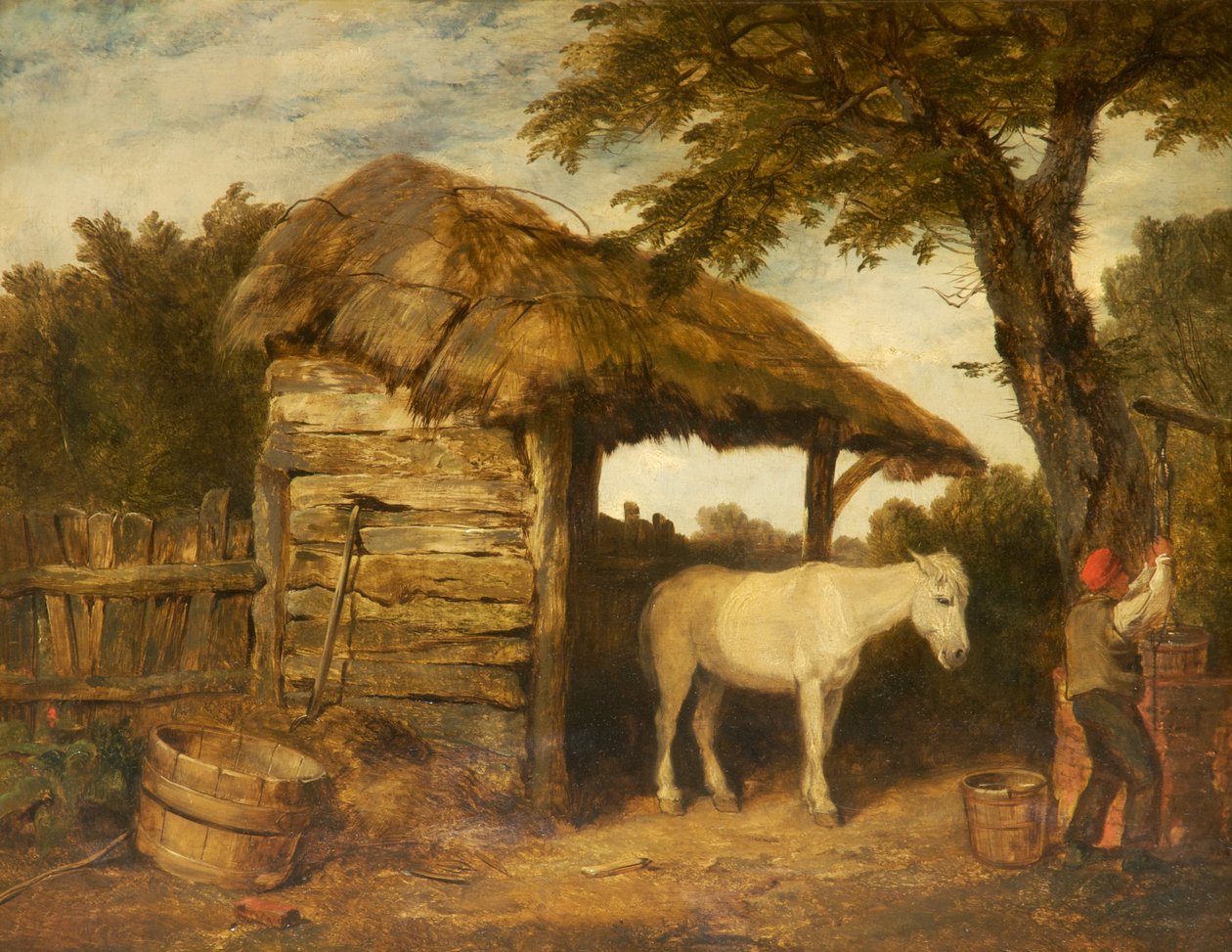 Rustykalna szopa, ok. 1800-47 autorstwa William Collins