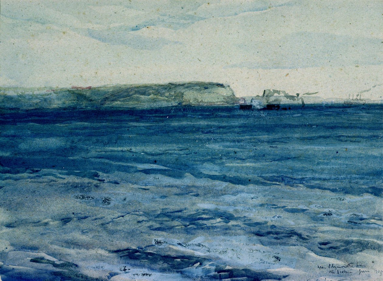 Błękitne Wody Plymouth, 19. (akwarela) autorstwa William Collins