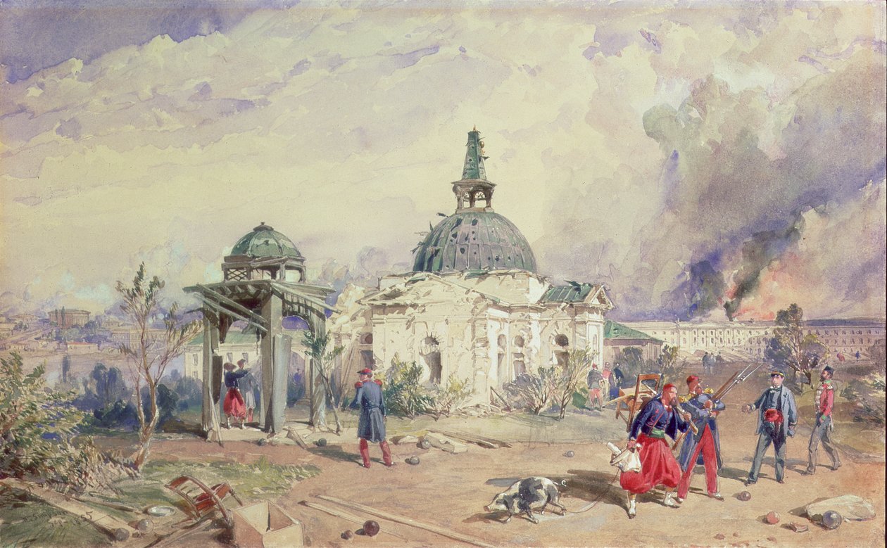 Widok Sewastopola, 1855 autorstwa William Crimea Simpson