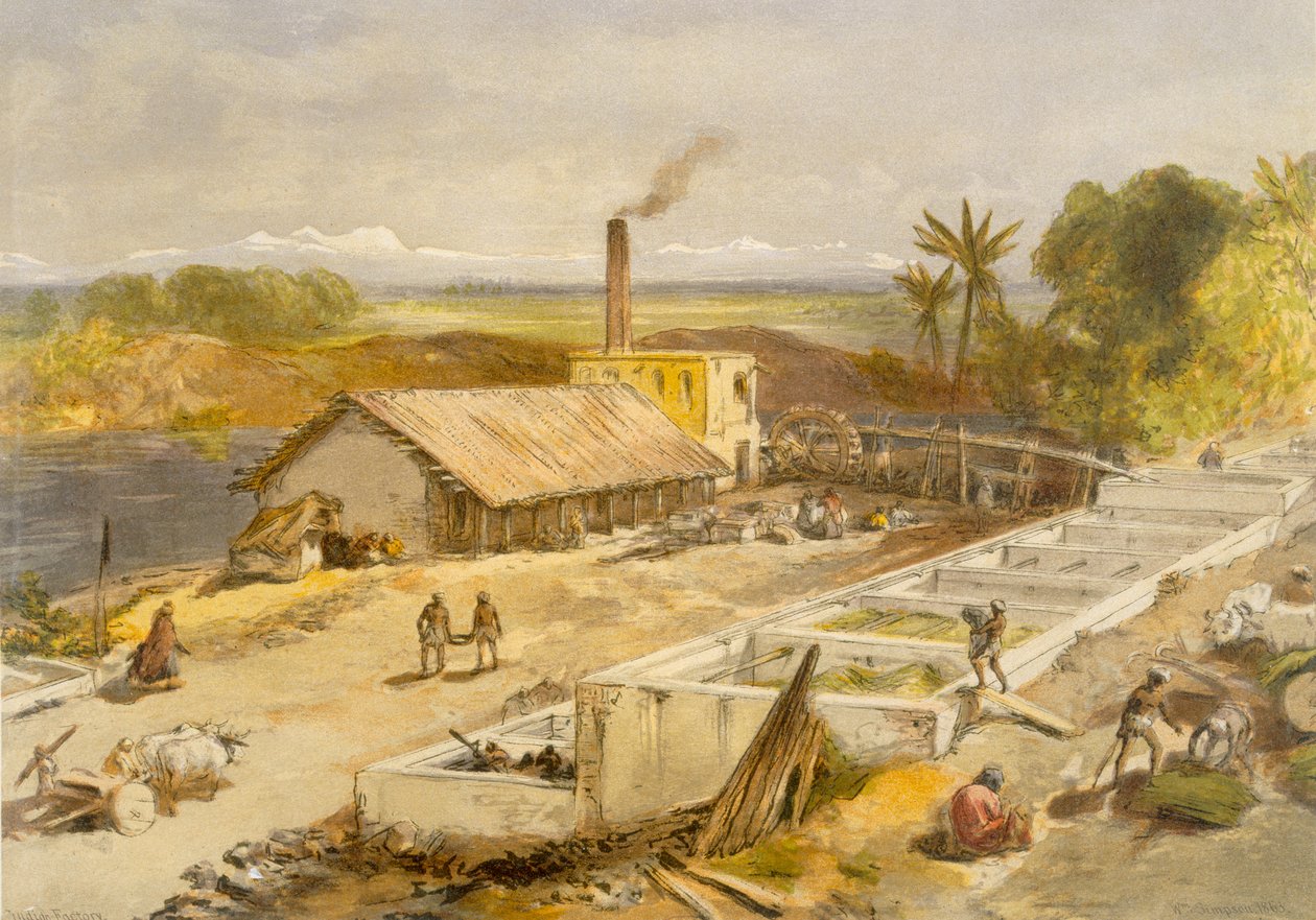 Fabryka Indigo - Bengal, z „Indie starożytne i współczesne”, 1867 autorstwa William Crimea Simpson