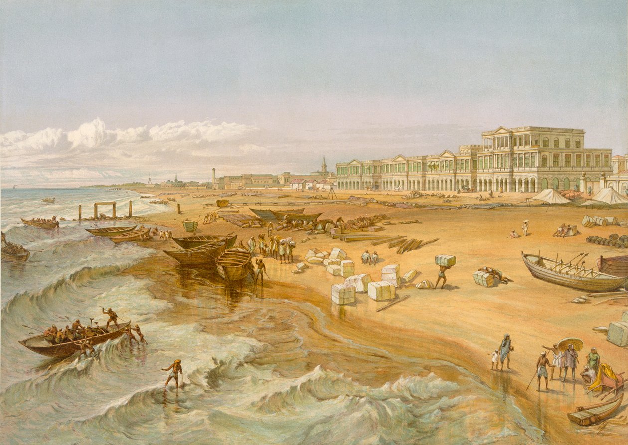 Madras, z „Indie Ancient and Modern”, 1867 autorstwa William Crimea Simpson
