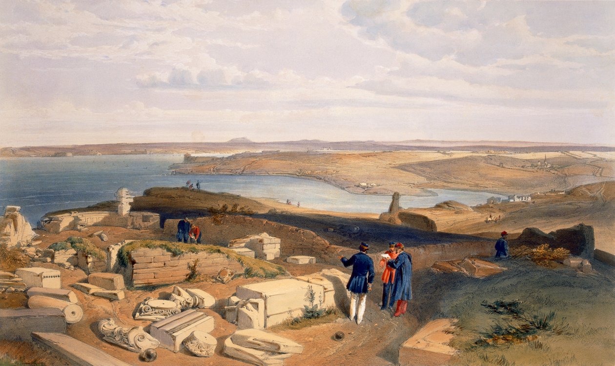 Sewastopol ze Starego Chersonez, płyta z „Siedziba wojny na wschodzie”, wyd. autor: Paul und Dominic Colnaghi und Co., 1856 autorstwa William Crimea Simpson