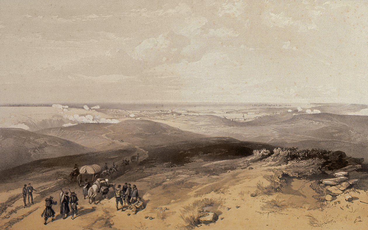 Sebastopol od tyłu angielskich baterii, 1855 autorstwa William Crimea Simpson