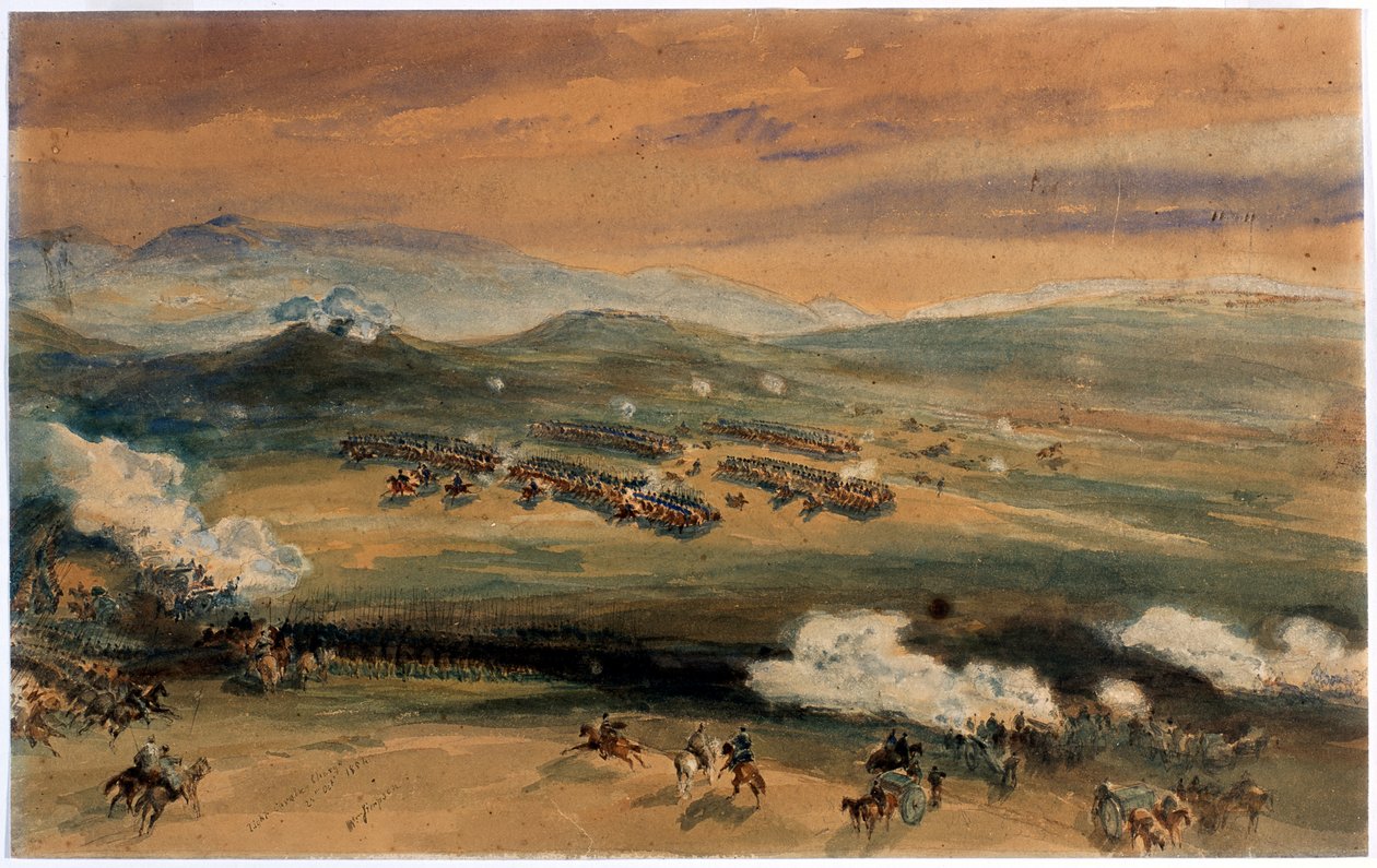 Szarża Lekkiej Brygady w bitwie pod Balaclava, 1854 autorstwa William Crimea Simpson