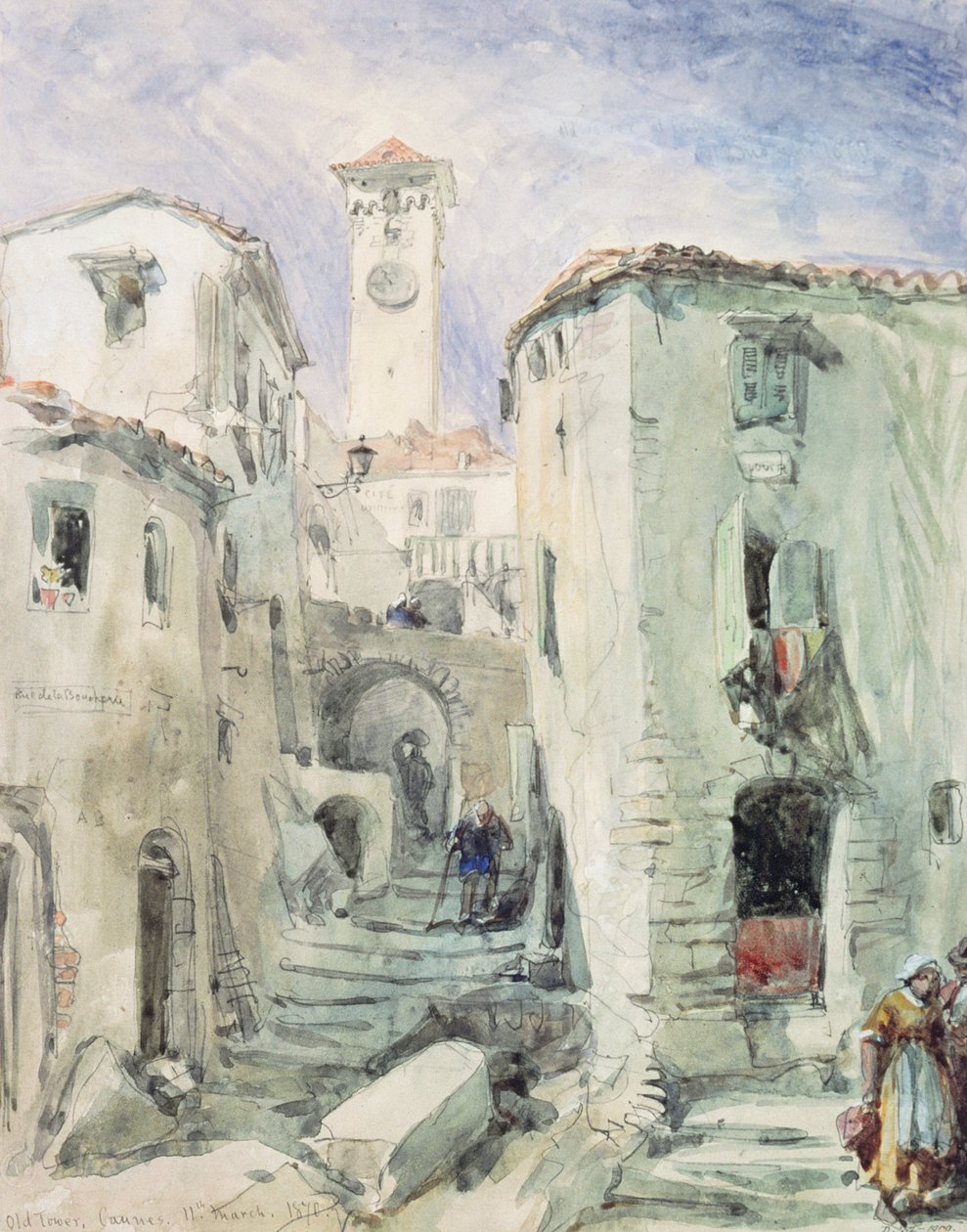 Stara Wieża w Cannes, 1870 autorstwa William Crimea Simpson