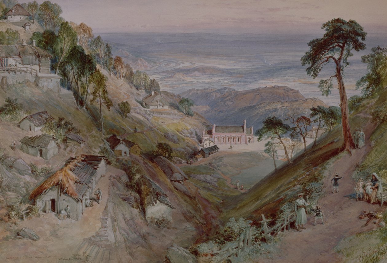 Równiny, Kościół Landour, Mussoorie, 1884 autorstwa William Crimea Simpson
