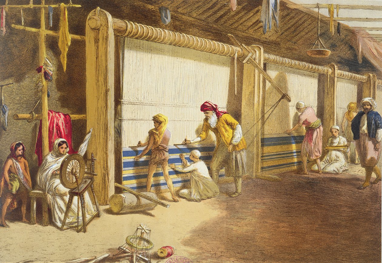 Thug School of Industry, Jubbulpore, 1863 (chromolitho) autorstwa William Crimea Simpson