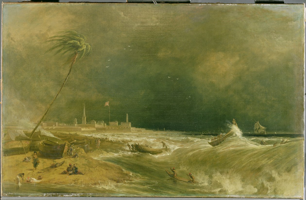 Madras, czyli Fort St. George, w Zatoce Bengalskiej – Przemijający szkwał, 1833 autorstwa William Daniell