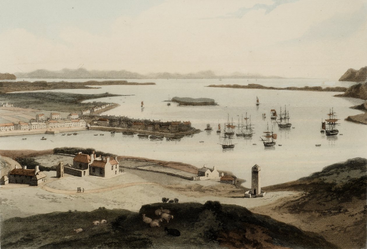 Stornoway na wyspie Lewis, opublikowana w 1819 r. autorstwa William Daniell