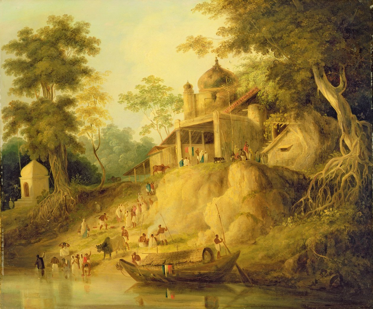 Brzegi Gangesu, ok. 1820-30 autorstwa William Daniell