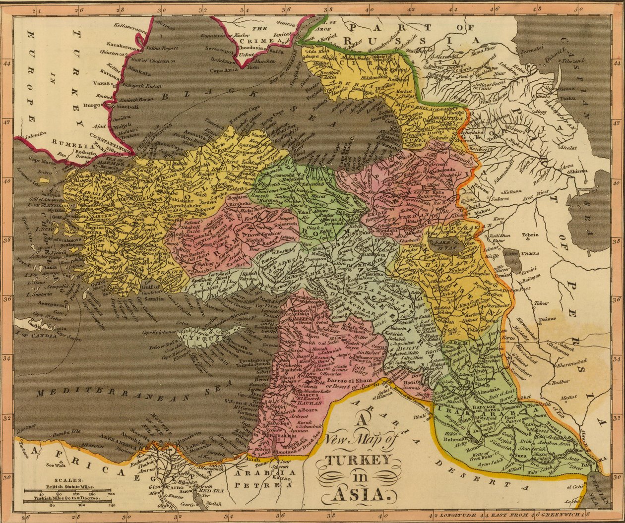 Nowa mapa Turcji w Azji. autorstwa William Darton