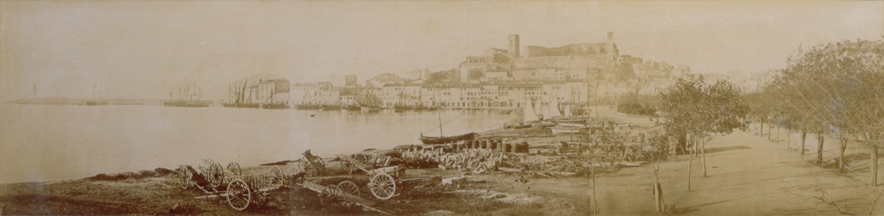 Panorama Cannes i Le Suquet, 1858 (zdjęcie w sepii) autorstwa William De Bray