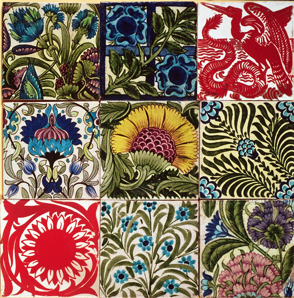 Płytki ceramiczne, autor William de Morgan (1839-1917) autorstwa William de Morgan