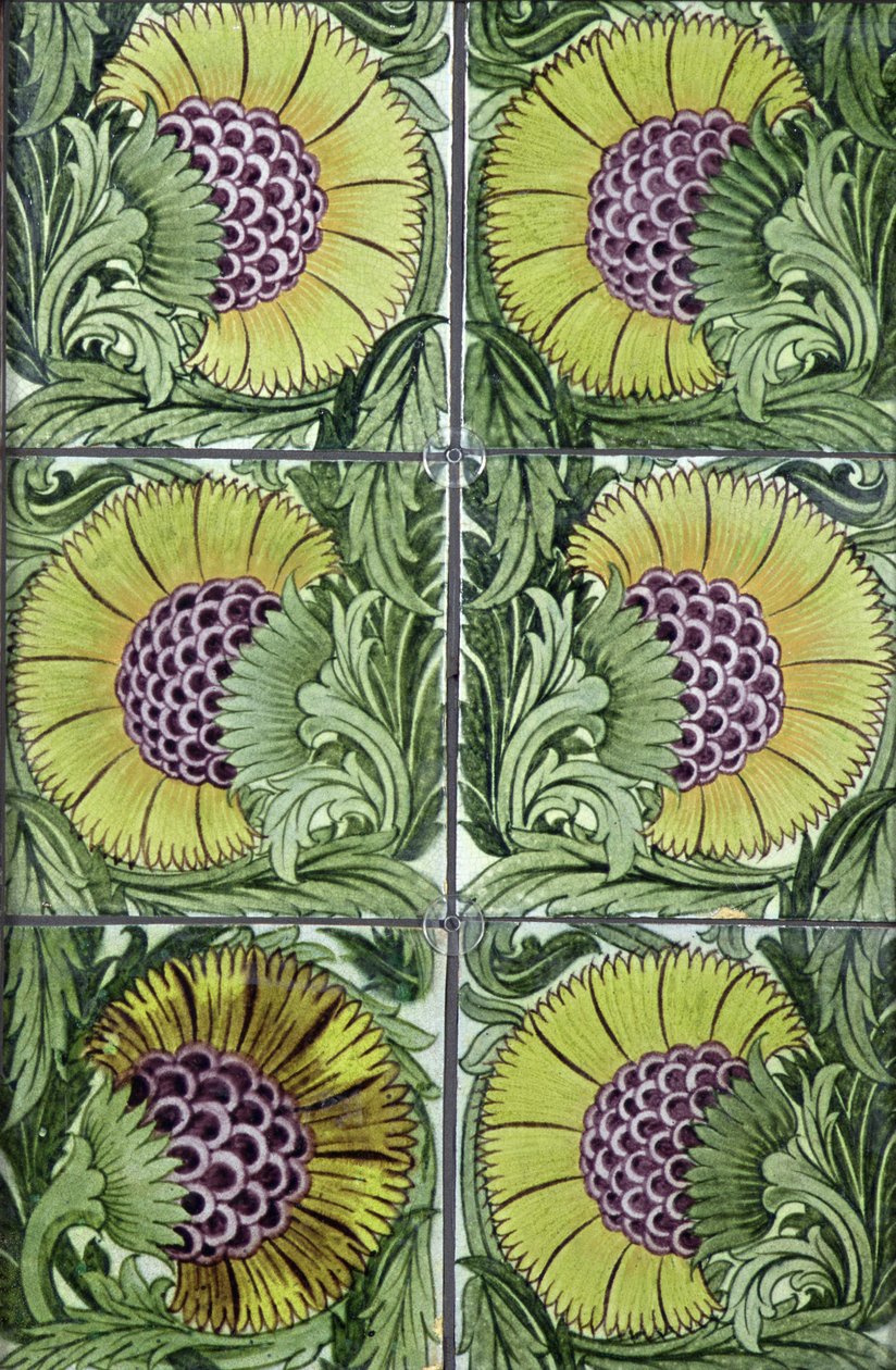 Panel płytek, 1872-81 (ceramika) autorstwa William de Morgan