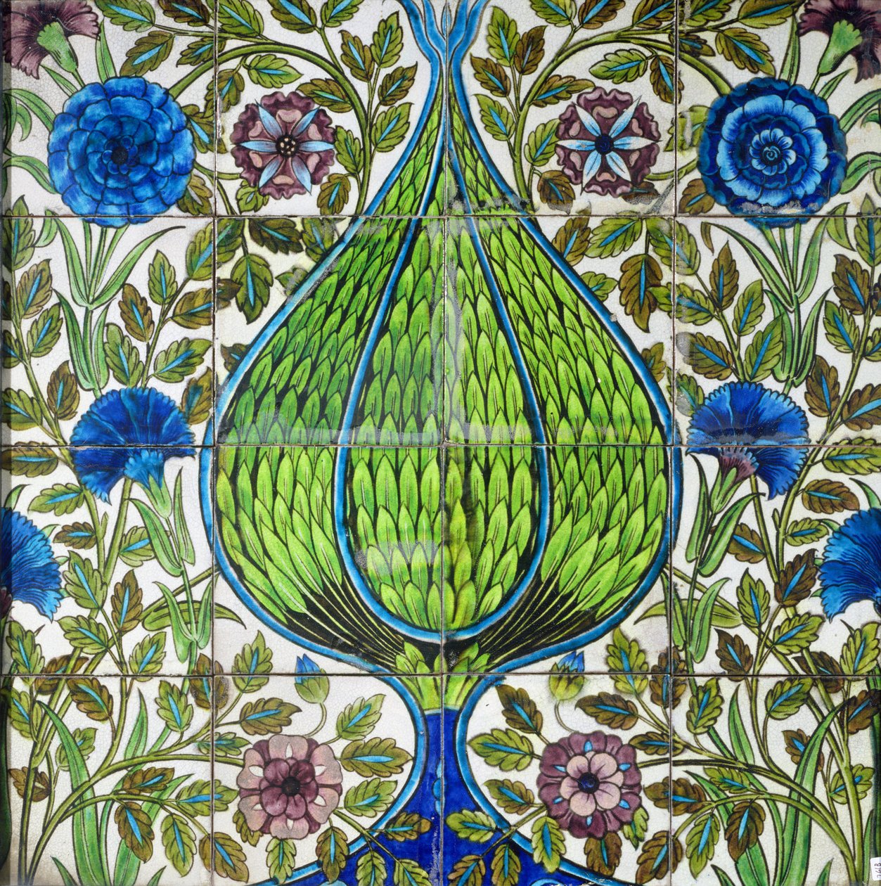 Panel z płytkami w stylu perskim (ceramiczny) autorstwa William de Morgan
