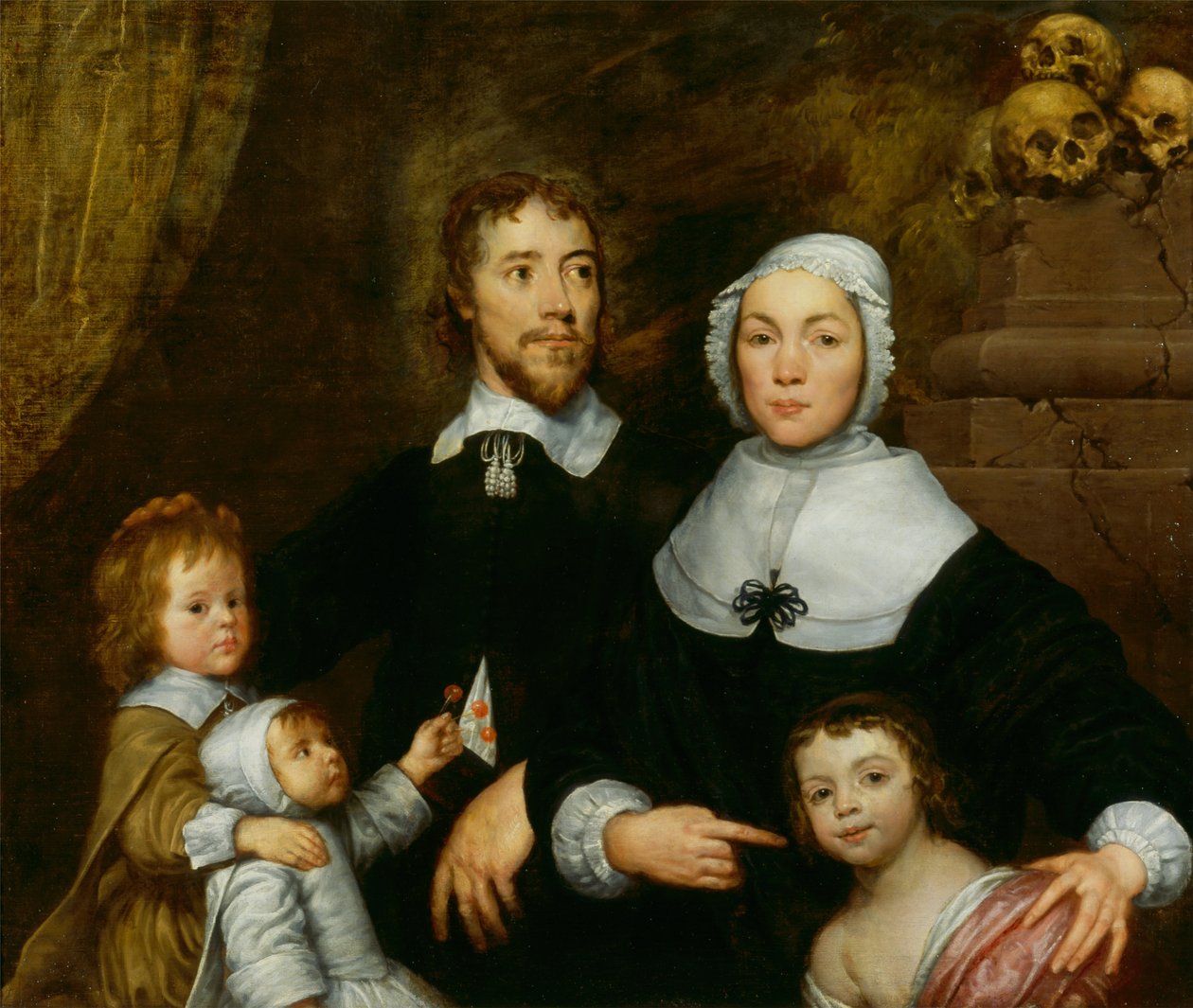 Portret rodziny, prawdopodobnie Richarda Streatfeilda autorstwa William Dobson