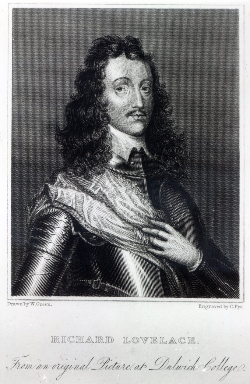 Richard Lovelace, narysowany przez W. Greena i grawerowany przez Charlesa Pye autorstwa William Dobson