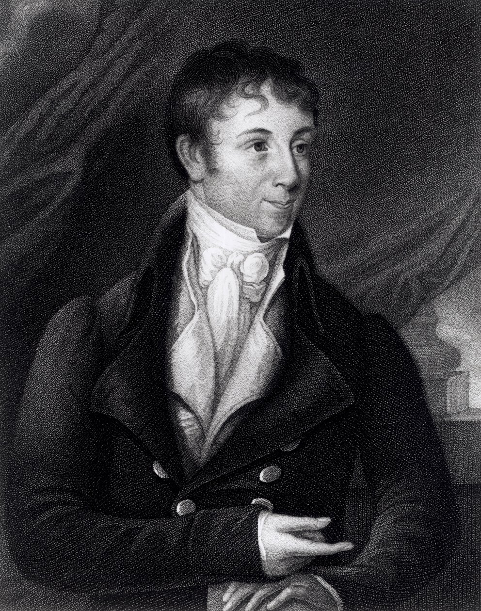 Charles Brockden Brown (1771-1810) grawerowany przez Johna B. Forresta (1814-70) z miniatury, 1805 autorstwa William Dunlap
