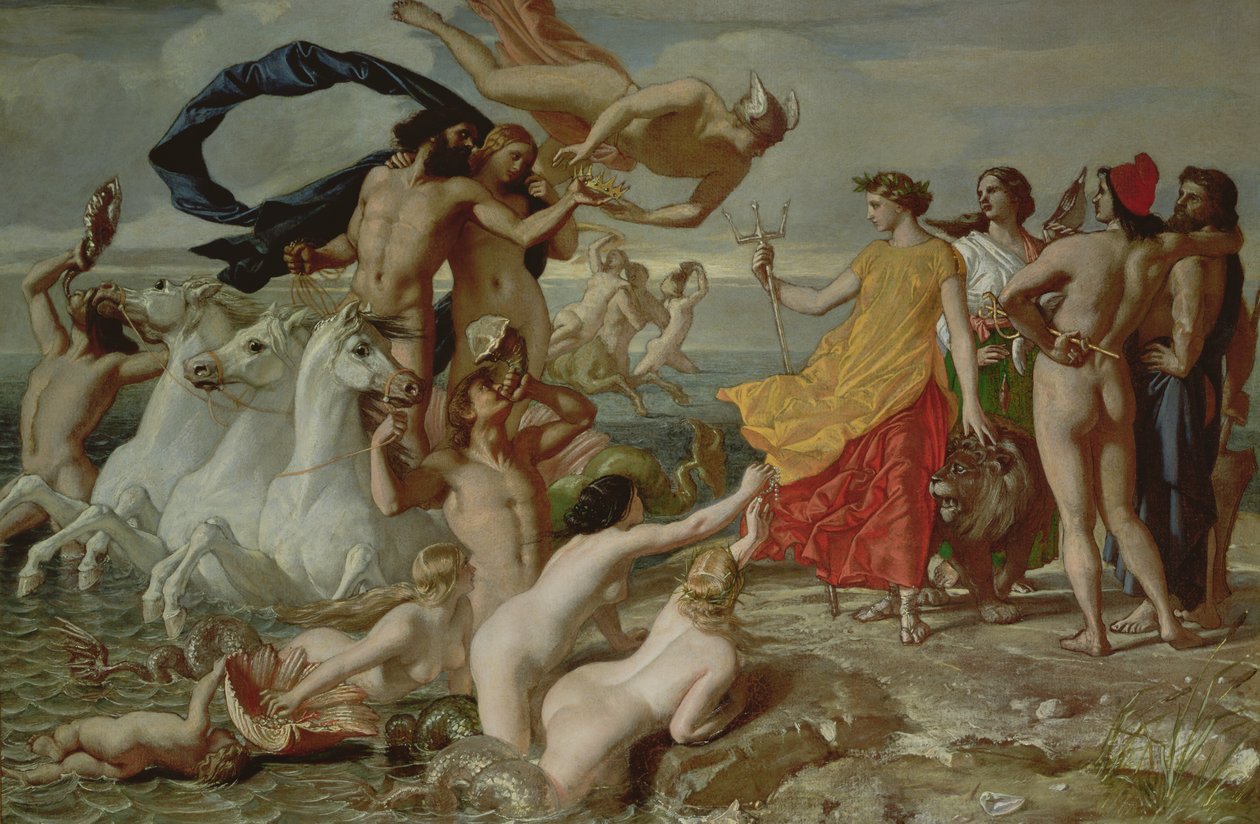 Neptun odszedł do Wielkiej Brytanii, Imperium Morskiego, 1847 (olej na papierze na pokładzie) autorstwa William Dyce