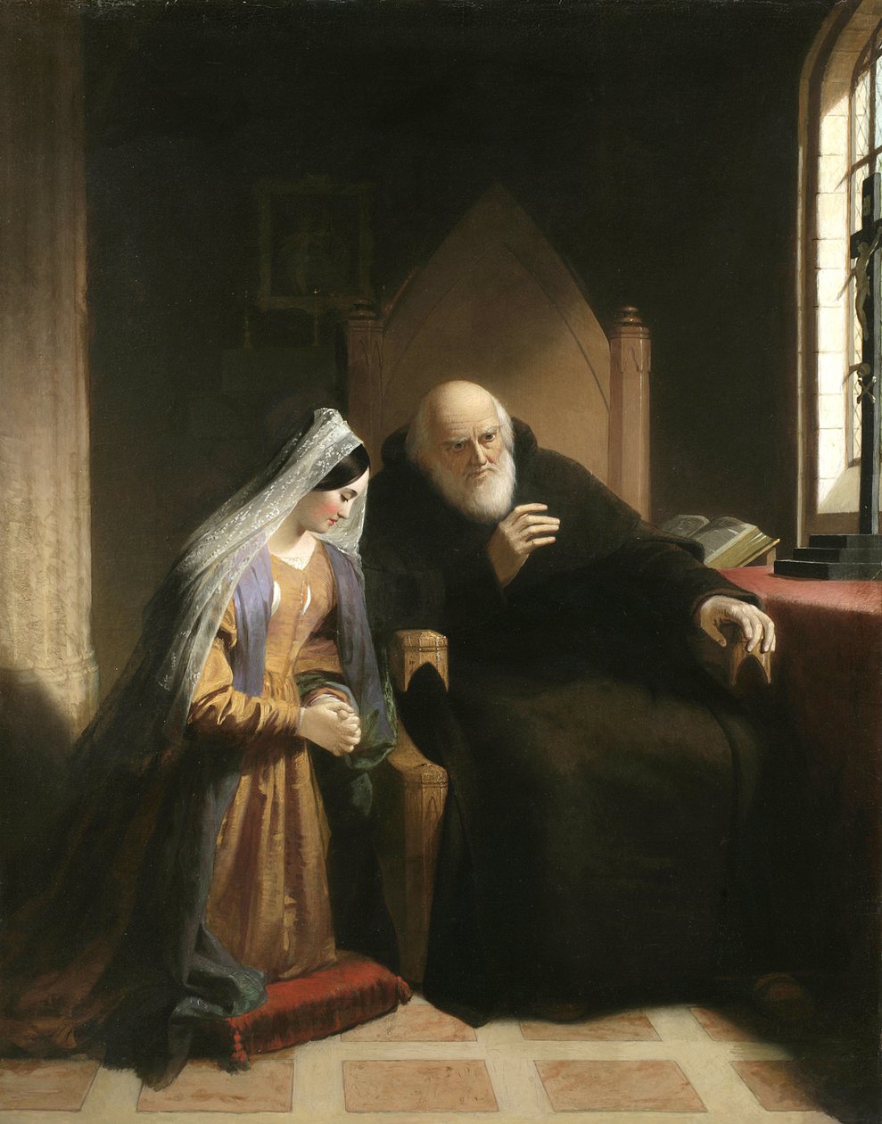 Konfesjonał, 1847 (olej na płótnie) autorstwa William Edward West