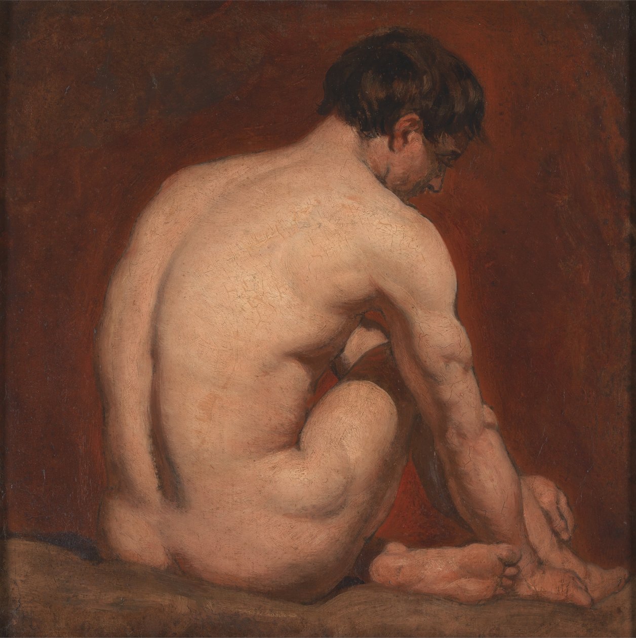 Akt męski, klęczący, od tyłu autorstwa William Etty