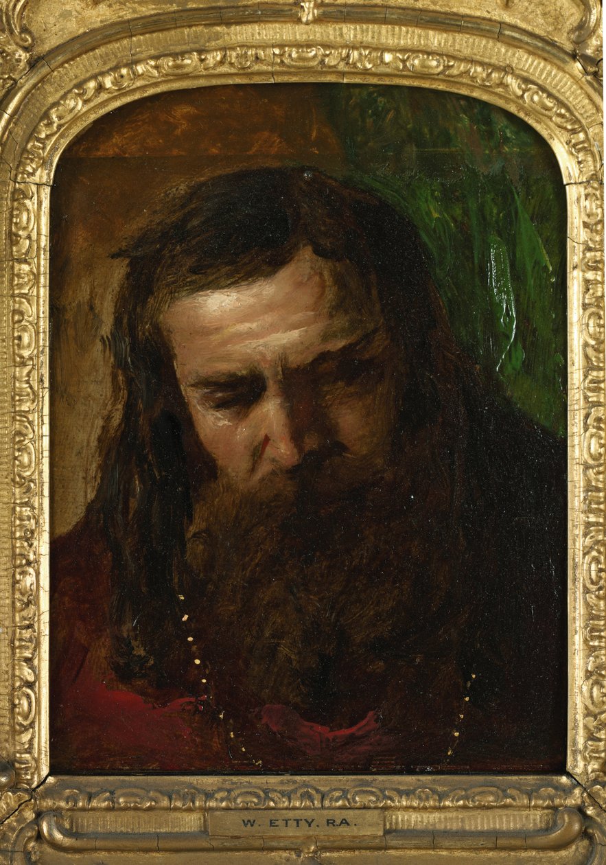 Portret mężczyzny (olej na papierze położony na panelu) autorstwa William Etty