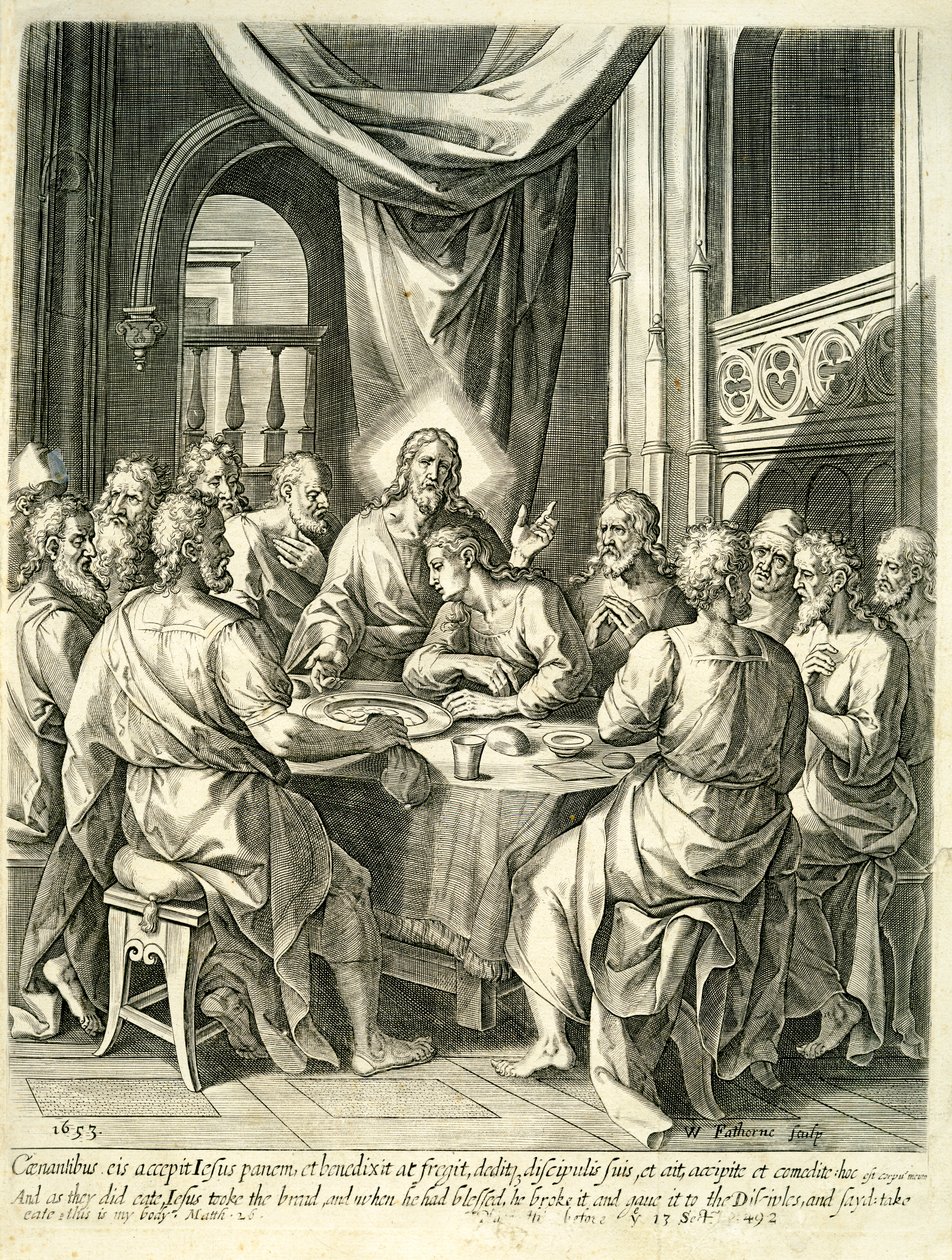 Ostatnia Wieczerza, 1653 autorstwa William Faithorne
