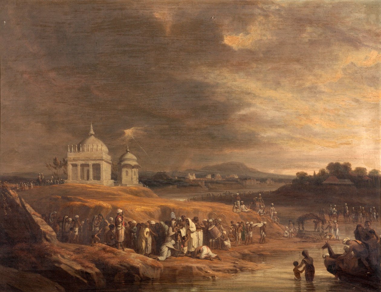 Indyjski pejzaż z pogrzebem autorstwa William Frederick Witherington