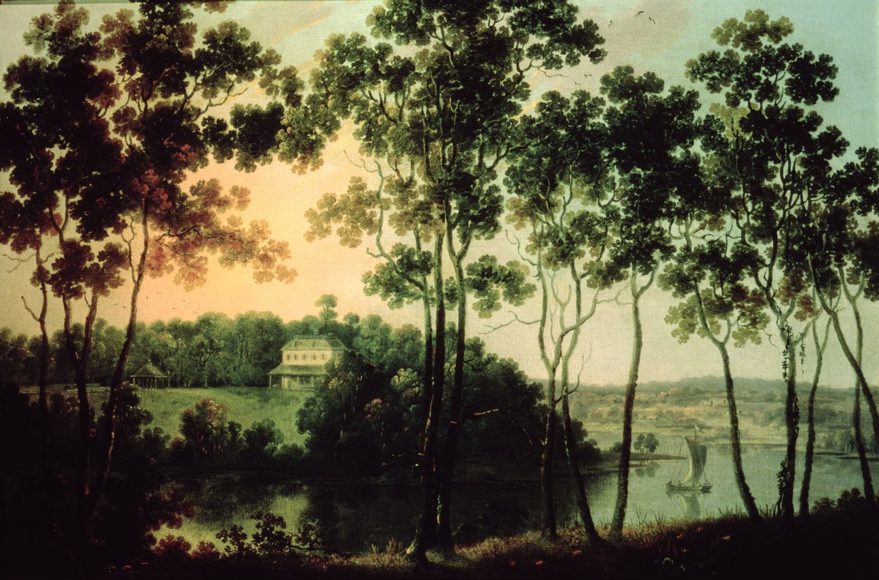 Fairmount i rzeka Schuylkill, 1800 autorstwa William Groombridge