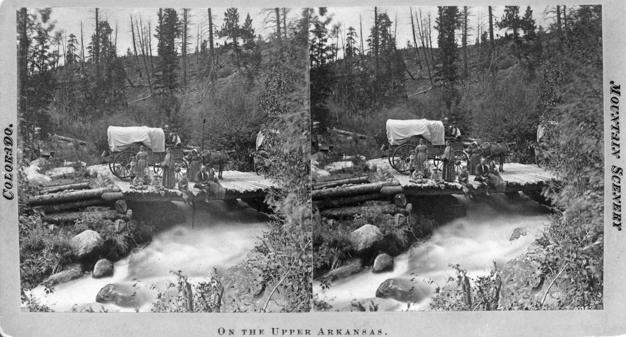 Na górnym Arkansas, c.1870 (stereograf) autorstwa William Gunnison Chamberlain