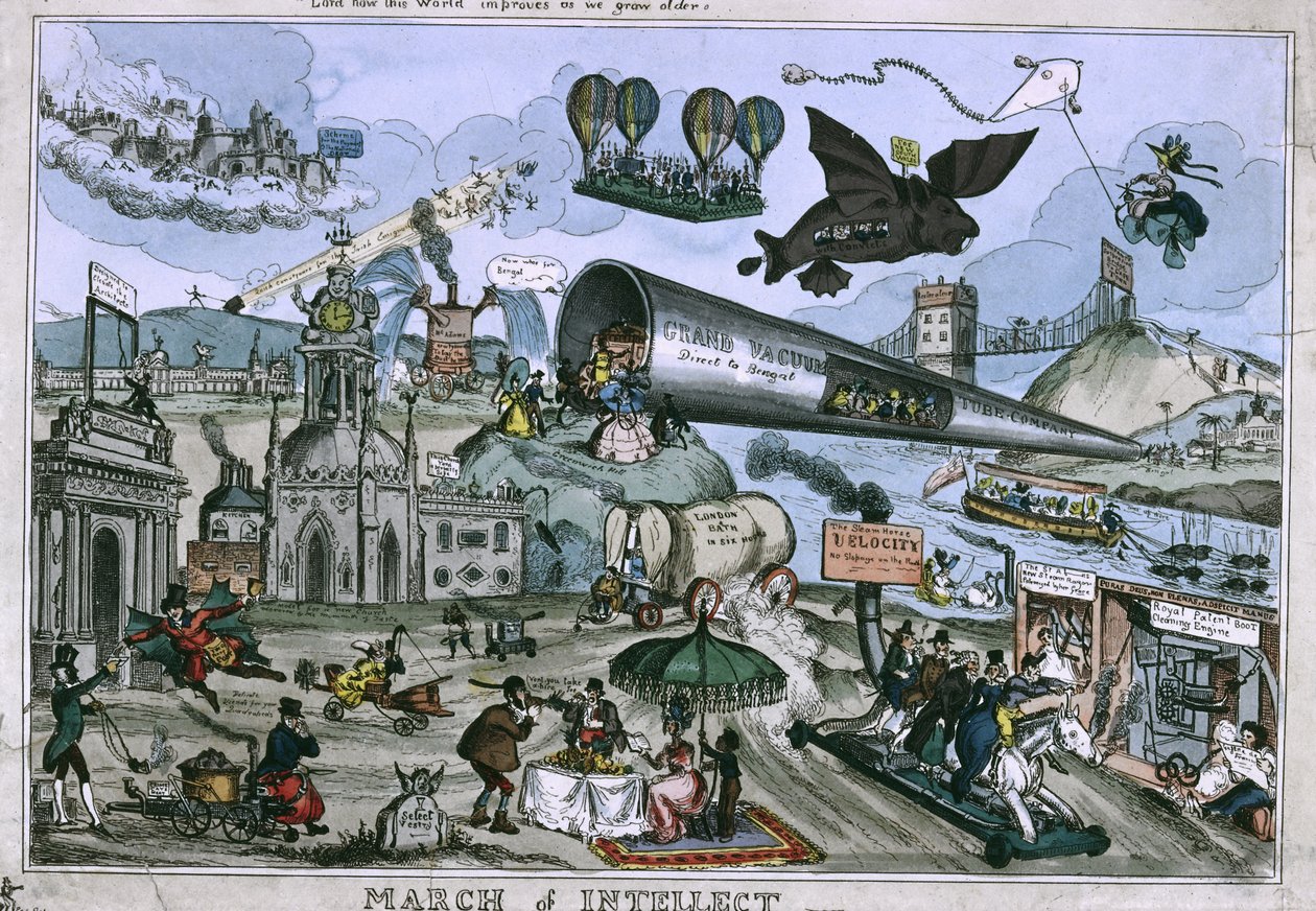 March of Intellect, wyd. Thomas McLean, 1829 (kolorowa akwaforta) autorstwa William Heath