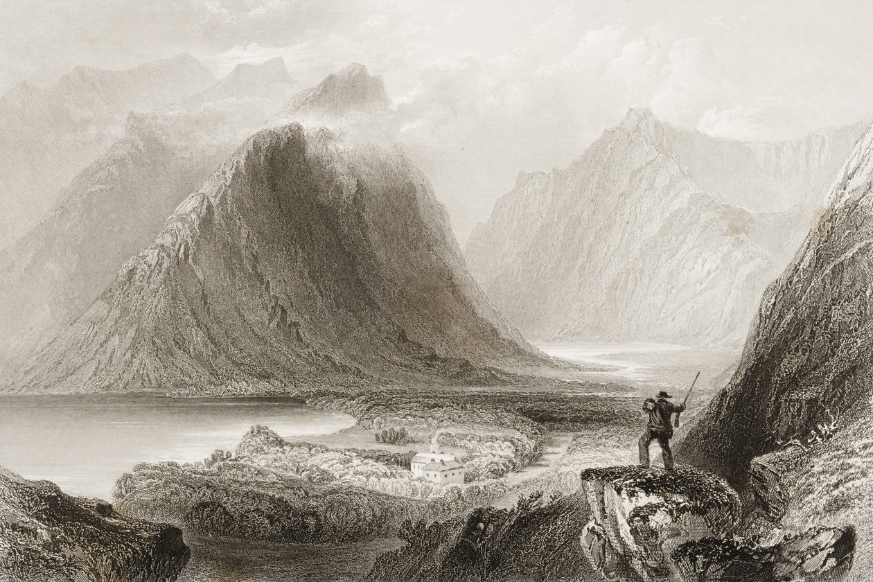 Delphi Lodge, County Mayo, Irlandia, z „Scenery and Antiquities of Ireland” George
