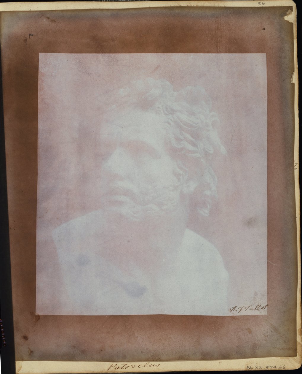 Popiersie Patroklosa. autorstwa William Henry Fox Talbot