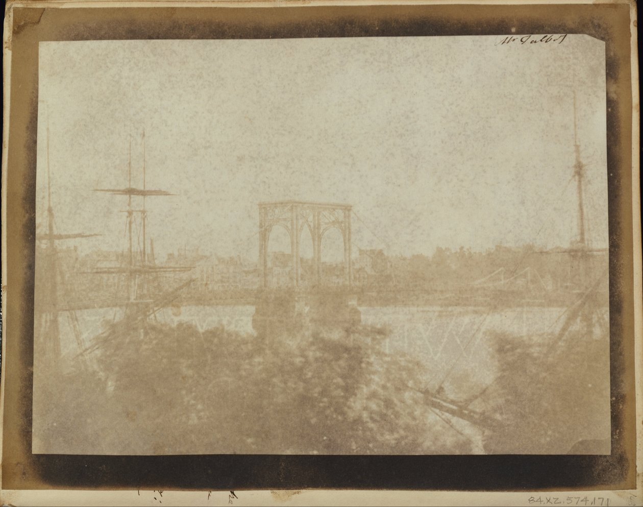 Most wiszący, Rouen. autorstwa William Henry Fox Talbot