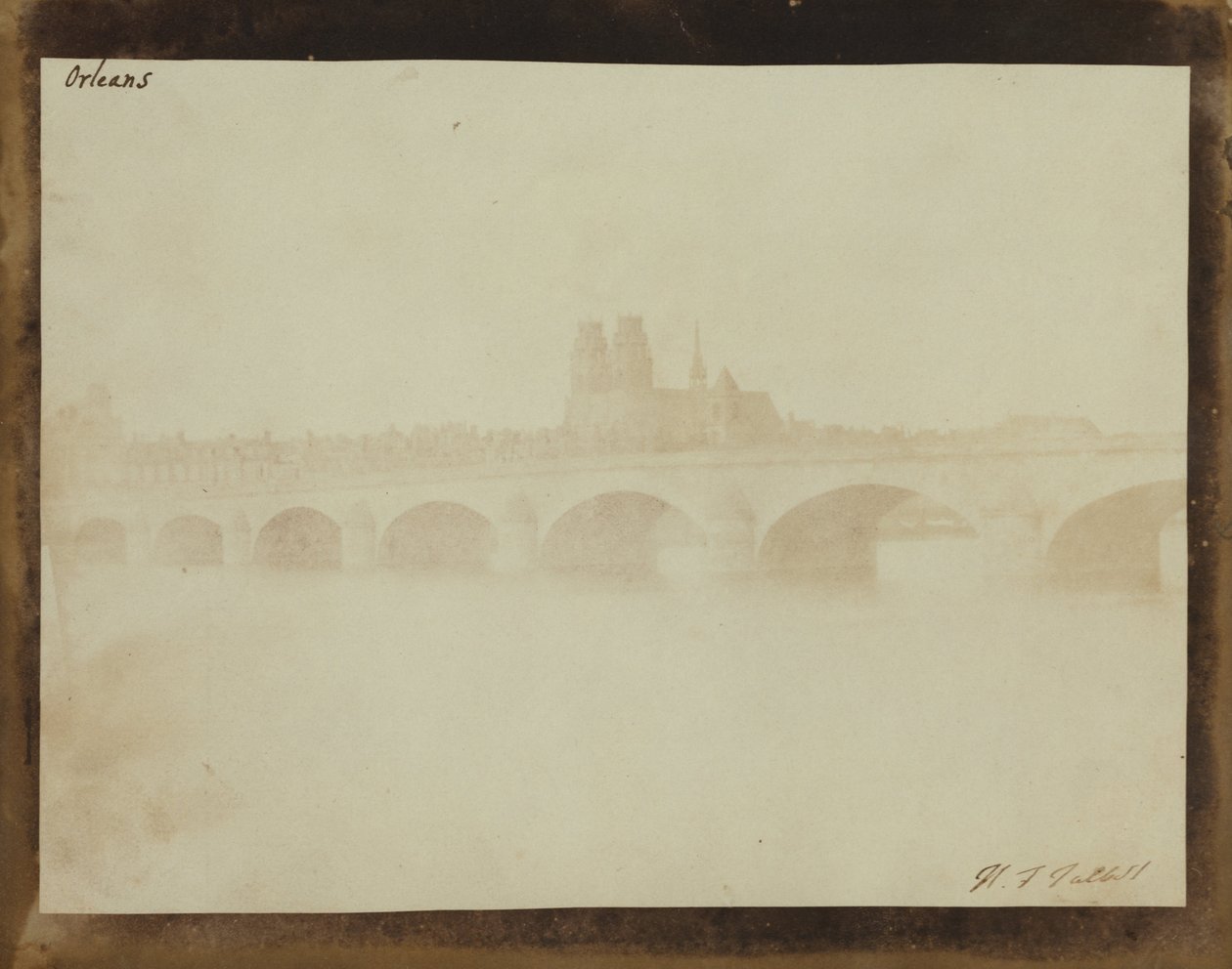 Most Orleans, z południowego brzegu Loary. autorstwa William Henry Fox Talbot