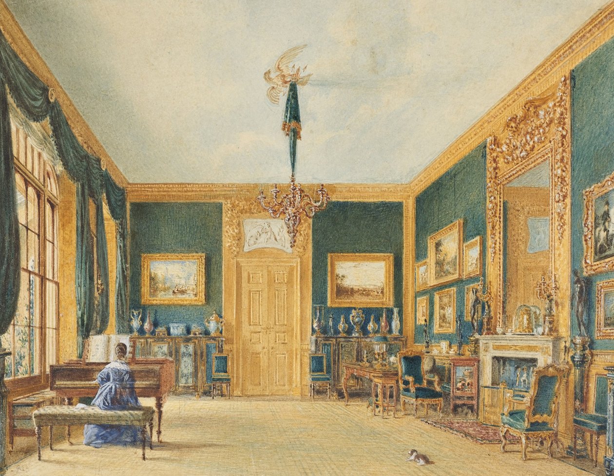 Zielony salon hrabiego Essex w Cassiobury autorstwa William Henry Hunt