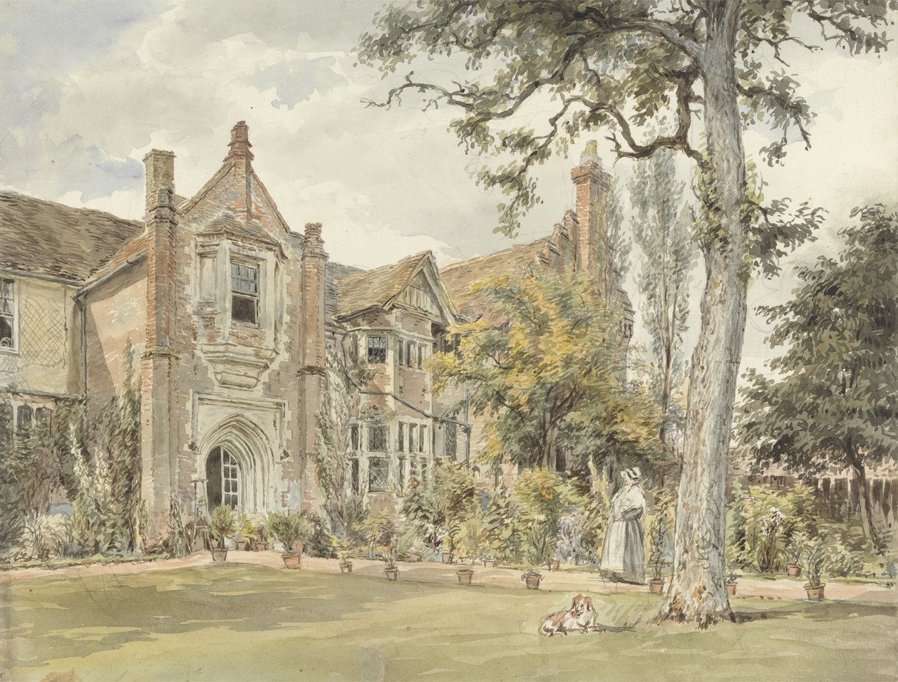 The Lecture House, Watford, ok. 1820 (wc nad grafitem na papierze) autorstwa William Henry Hunt