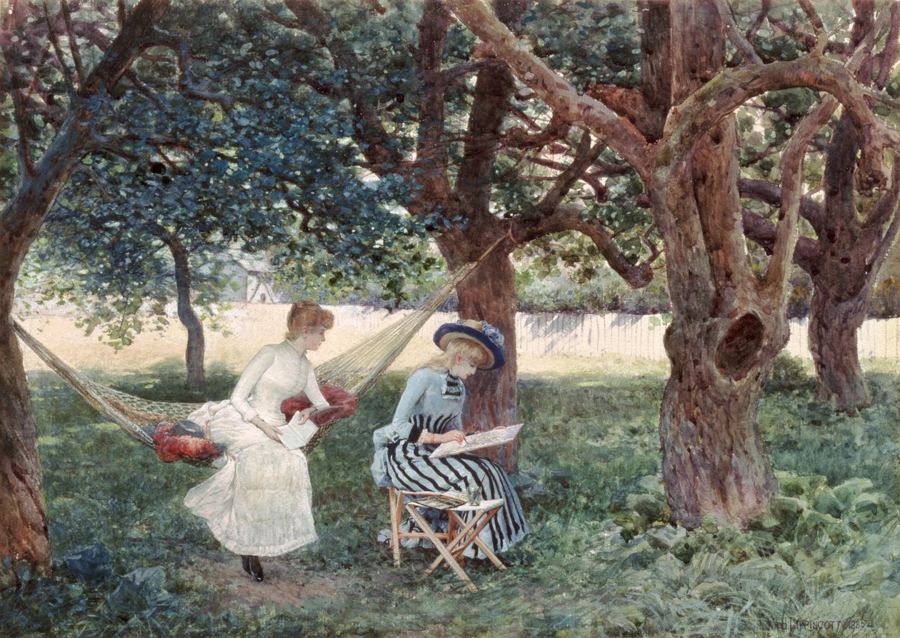 Letnie popołudnie, Morris, Connecticut, 1885 (wc na papierze) autorstwa William Henry Lippincott