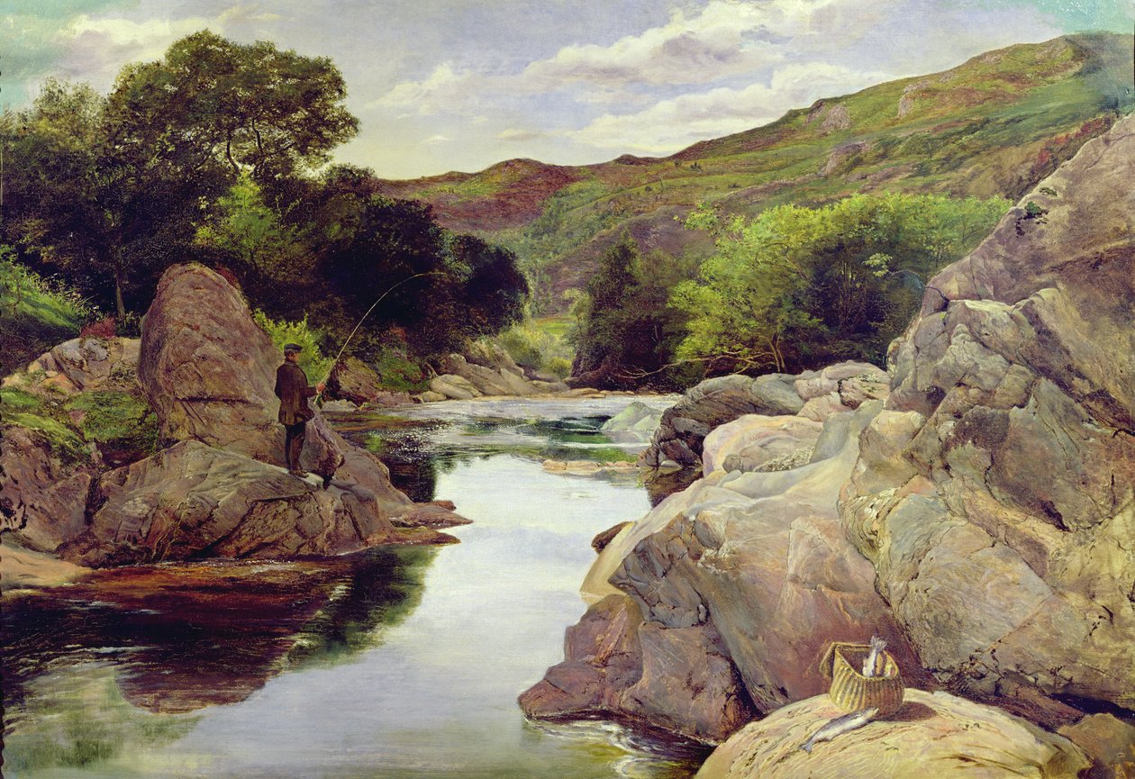 Glenfinlas z Millais Fishing, 1853 autorstwa William Henry Millais