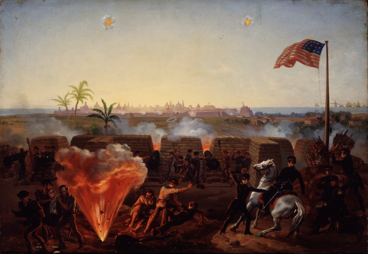 Oblężenie Vera Cruz, c.1867 autorstwa William Henry Powell