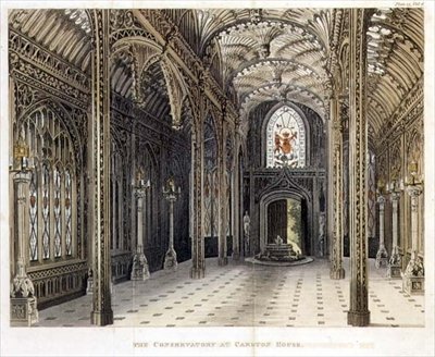 The Gothic Conservatory, Carlton House, z Pynes Royal Residences, opublikowane w 1818 r. autorstwa William Henry Pyne